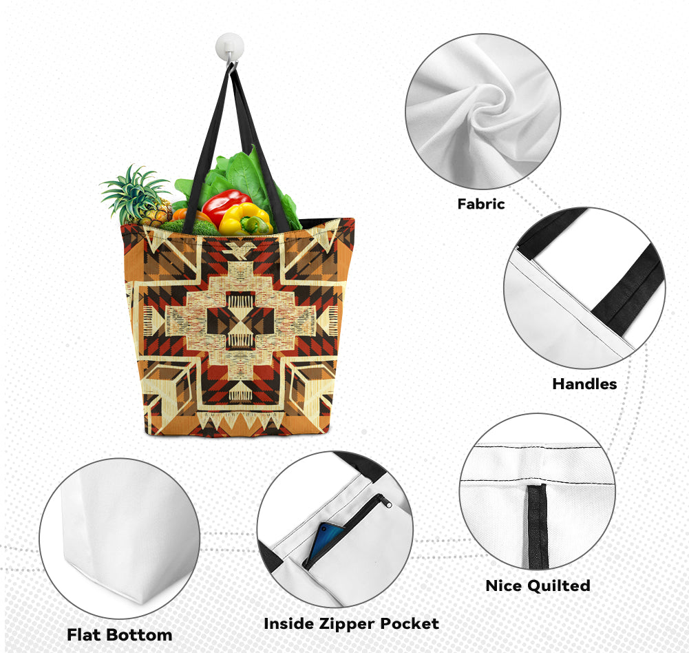 GB-NAT00022 Pattern Tribe Canvas Shopping Bag