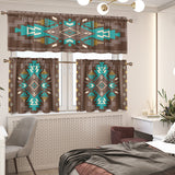 GB-NAT00538-01 Pattern Native American  Curtain Valance and Kitchen Tiers Set