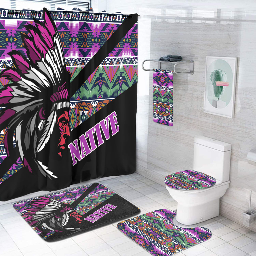 Powwow StoreBS000259 Pattern Native American Bathroom Set