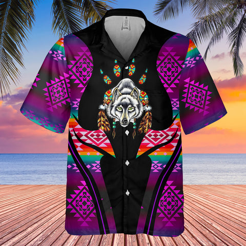 Powwow StoreGBHW000377 Tribe Design Native American Hawaiian Shirt 3D