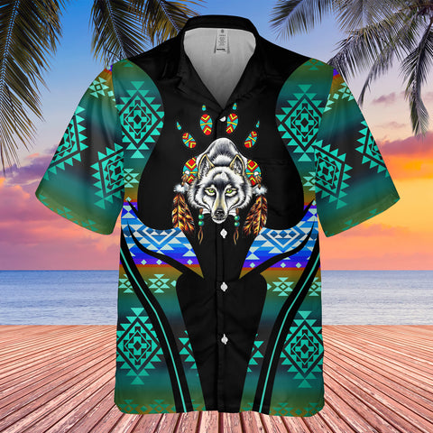 Powwow StoreGBHW000376 Tribe Design Native American Hawaiian Shirt 3D