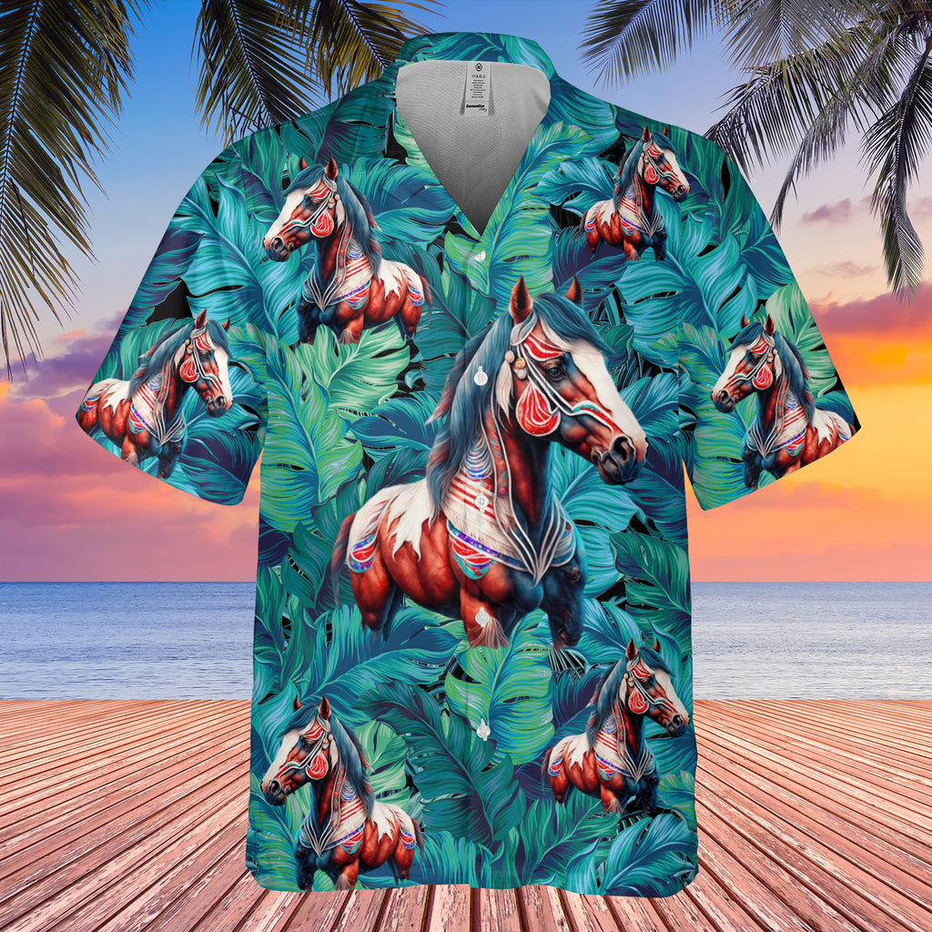 Powwow StoreGBHW001021 Tribe Design Native American Hawaiian Shirt 3D