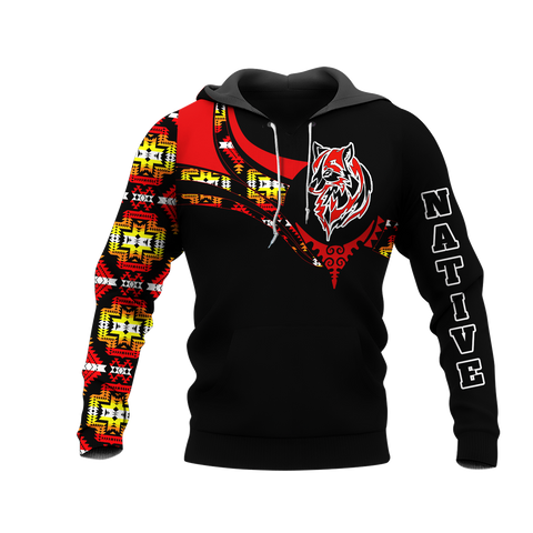 Powwow StoreHD0012510 Pattern Native Pride 3D Hoodie