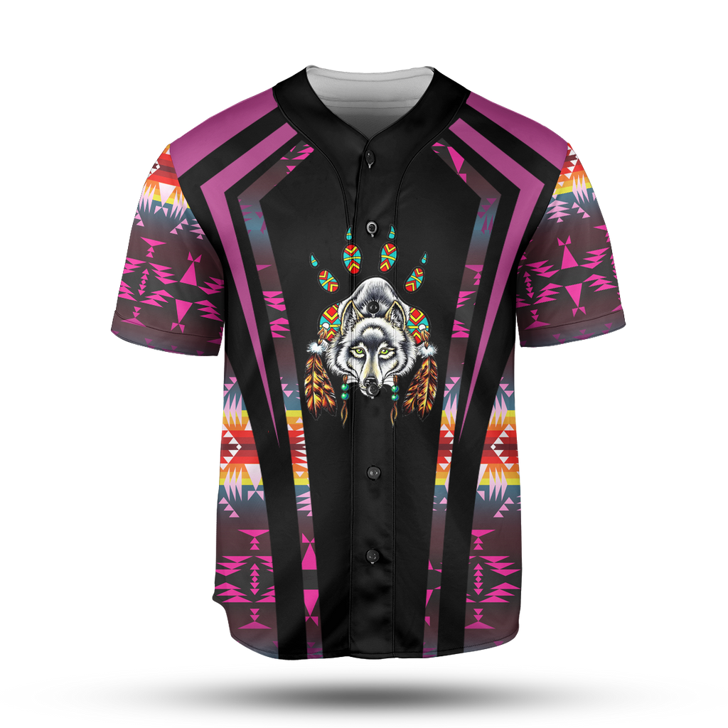 Powwow StoreBJ00021 Pattern Native Baseball Jersey