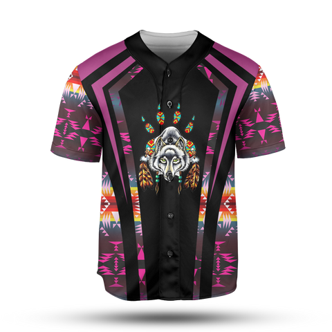 Powwow StoreBJ00021 Pattern Native Baseball Jersey