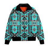 GB-NAT00626 Pattern Native American Unisex Knitted Fleece Lapel Outwear