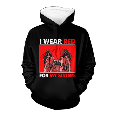 HD000623 I Wear Red For My Sisters Native American Stop MMIW Red Hand No More Stolen Sisters  2D Hoodie