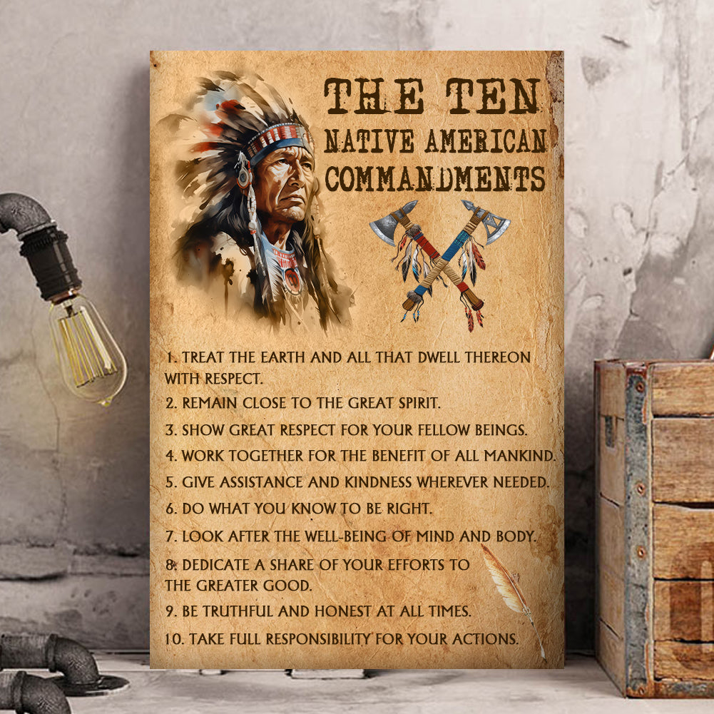 Powwow StoreThe Ten Native American Commandments Poster