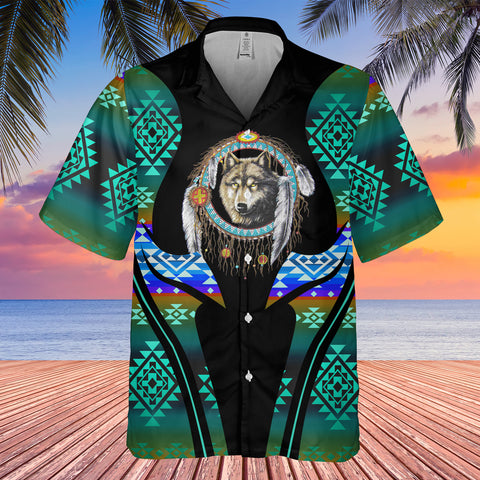 Powwow StoreGBHW000381 Tribe Design Native American Hawaiian Shirt 3D