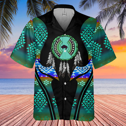 Powwow StoreGBHW000383 Tribe Design Native American Hawaiian Shirt 3D