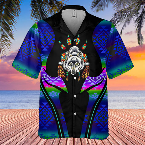 Powwow StoreGBHW000386 Tribe Design Native American Hawaiian Shirt 3D