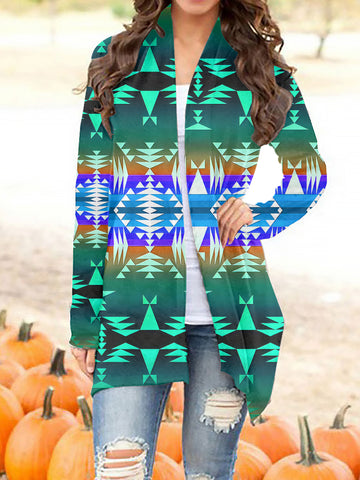 GB-NAT00654 Tribe Design Native Women's Cardigan With Long Sleeve