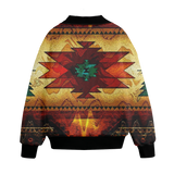 GB-NAT00065 Pattern Native American Unisex Knitted Fleece Lapel Outwear