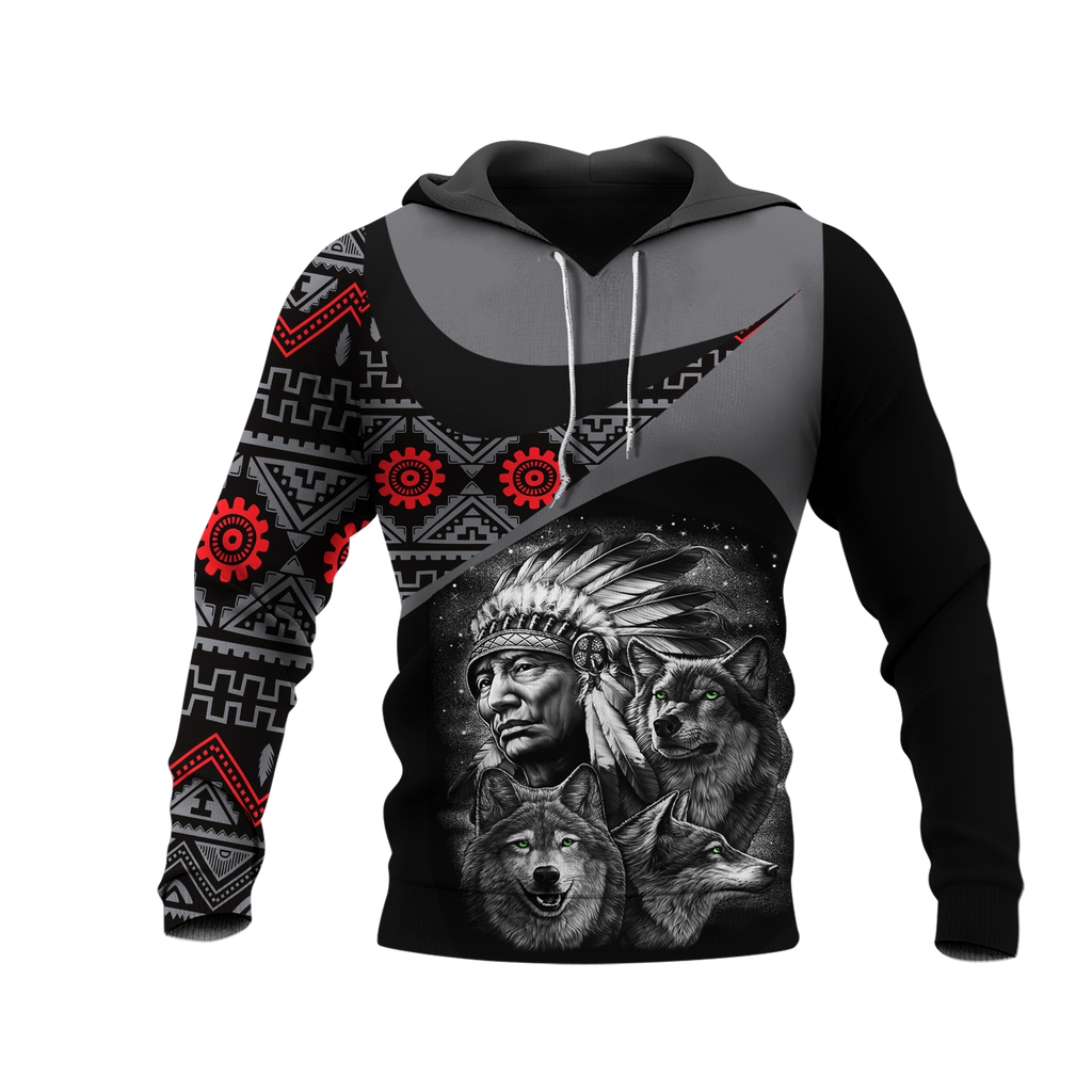 Powwow StoreHD0011424 Pattern Native Pride 3D Hoodie