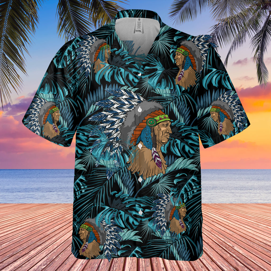 Powwow StoreGBHW001022 Tribe Design Native American Hawaiian Shirt 3D (Copy)