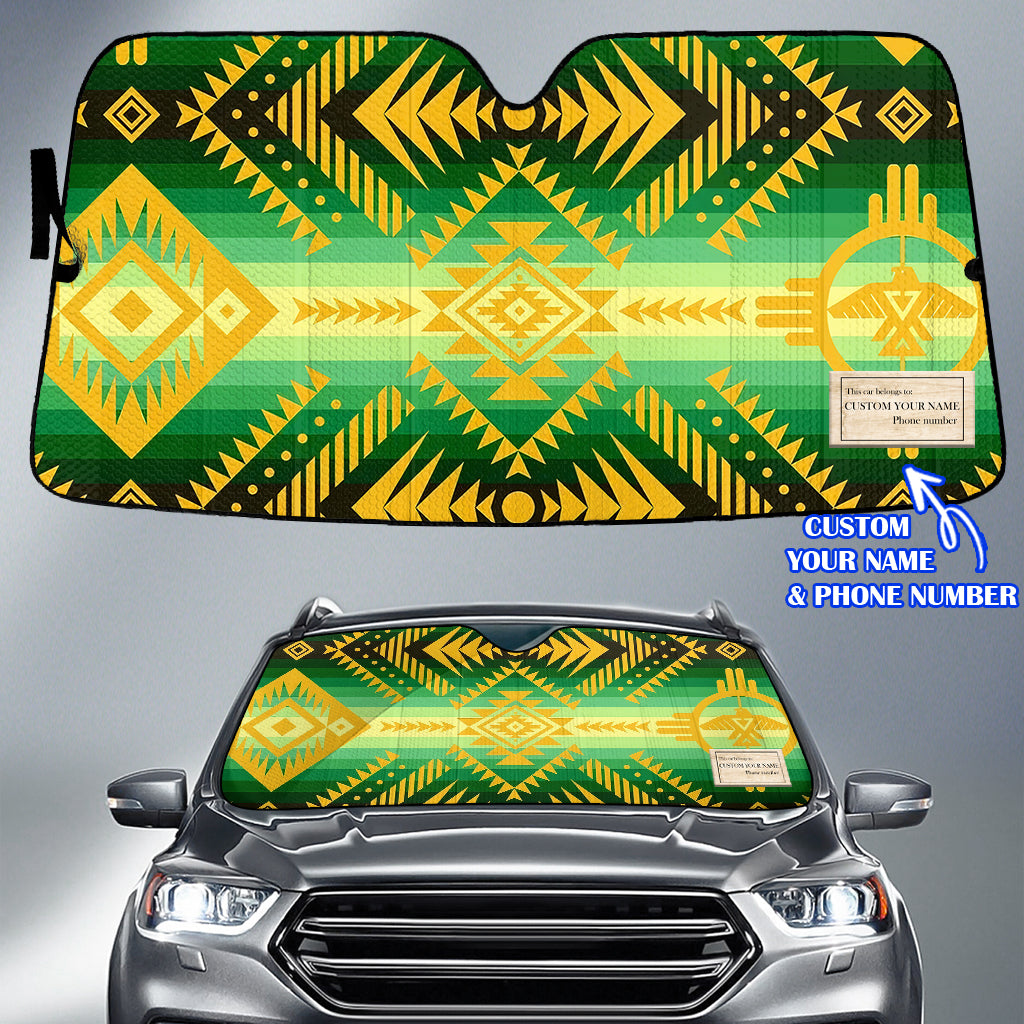 250325M10 Custom Name Native American Auto Sun Shade