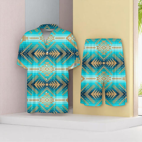 250325M10v3 Native American Men Imitation Silk Shirt Suit