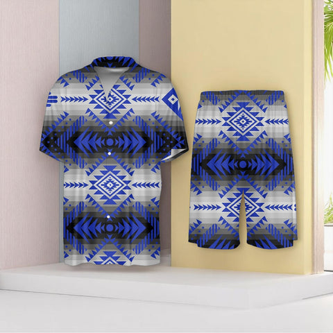 250325M10v5 Native American Men Imitation Silk Shirt Suit