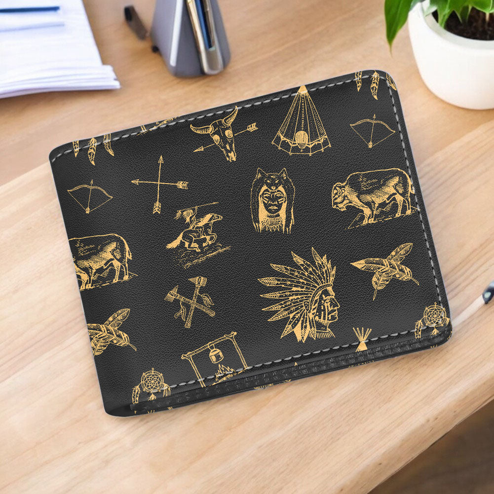 250328M01 Chief Native American Men Wallet