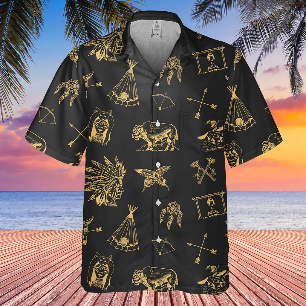 250328M01 Native American Hawaiian Shirt 3D