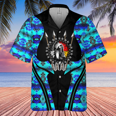 GB-HW000390 Tribe Design Native American Hawaiian Shirt 3D