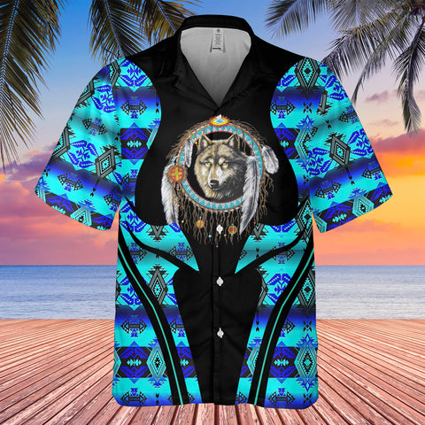 Powwow StoreGBHW000391 Tribe Design Native American Hawaiian Shirt 3D