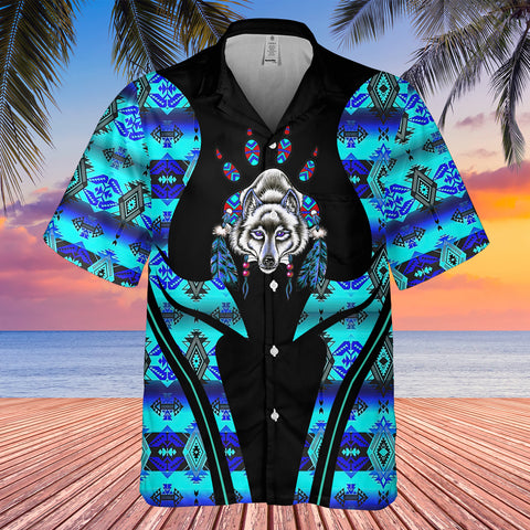 Powwow StoreGBHW000394 Tribe Design Native American Hawaiian Shirt 3D