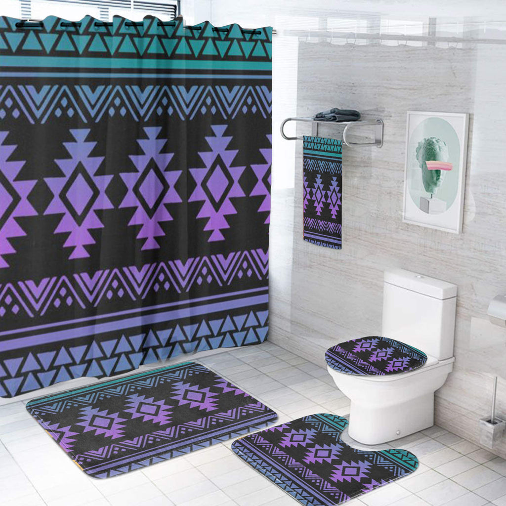 Powwow StoreBS000285 Pattern Native American Bathroom Set