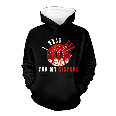 HD000625 I Wear Red For My Sisters Native American Stop MMIW Red Hand No More Stolen Sisters  2D Hoodie