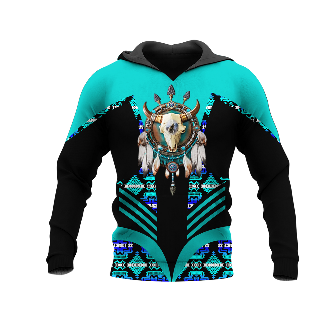 Powwow StoreHD001185 Pattern Native Pride 3D Hoodie