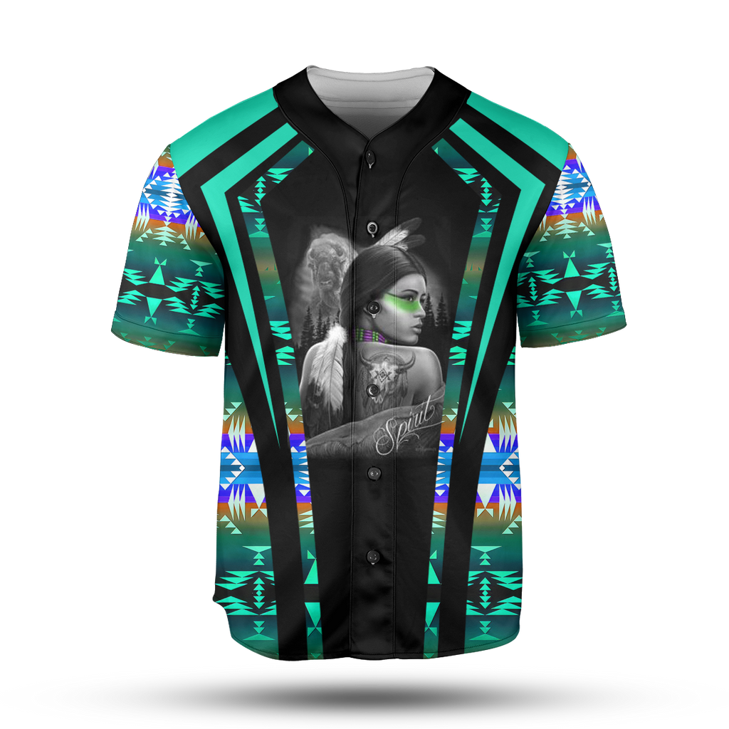 Powwow StoreBJ00024 Pattern Native Baseball Jersey