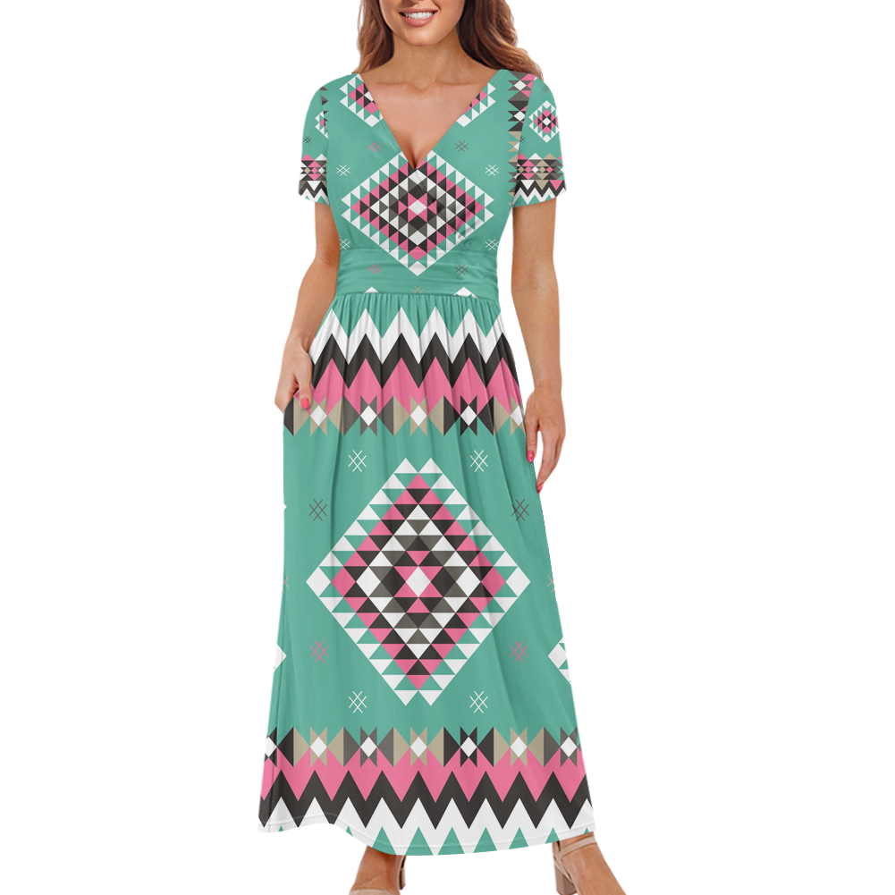 Powwow StoreGBNAT0041503 Pattern Native Ladies Dress