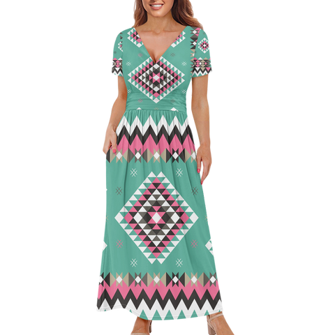 Powwow StoreGBNAT0041503 Pattern Native Ladies Dress