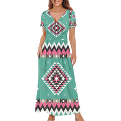 Powwow StoreGBNAT0041503 Pattern Native Ladies Dress