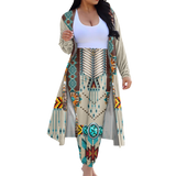 Powwow Storegb nat00069 tribe design native american cardigan coat long pant set