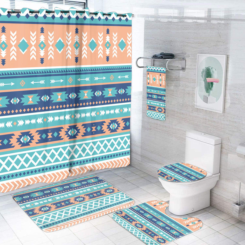 Powwow StoreBS000286 Pattern Native American Bathroom Set