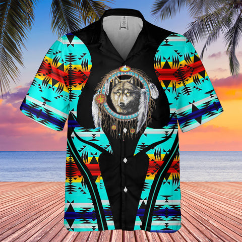 Powwow StoreGBHW000398 Tribe Design Native American Hawaiian Shirt 3D