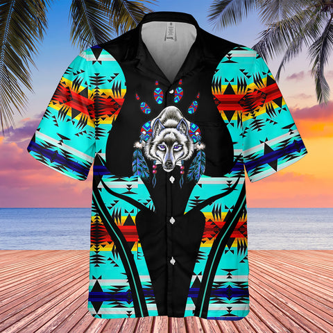 Powwow StoreGBHW000399 Tribe Design Native American Hawaiian Shirt 3D