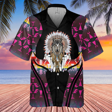 GB-HW000402  Tribe Design Native American Hawaiian Shirt 3D