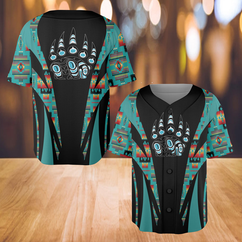 Powwow StoreBJ000155 Pattern Native Baseball Jersey