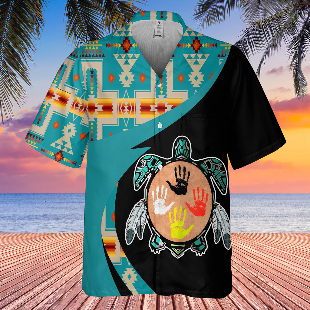 Powwow StoreGBHW000981 Tribe Design Native American Hawaiian Shirt 3D