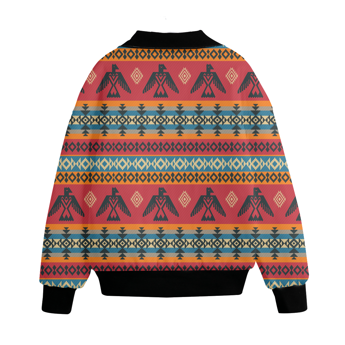 Powwow Storegb nat00029 pattern native american unisex knitted fleece lapel outwear