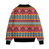 GB-NAT00029 Pattern Native American Unisex Knitted Fleece Lapel Outwear