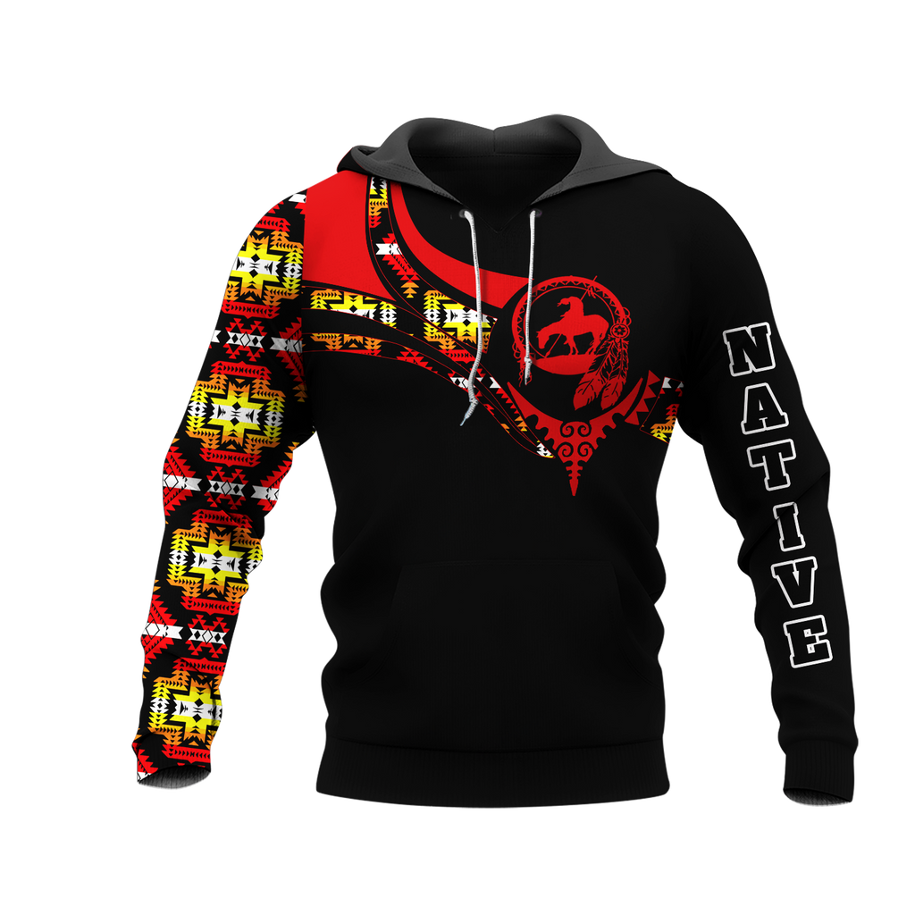 Powwow StoreHD0012514 Pattern Native Pride 3D Hoodie