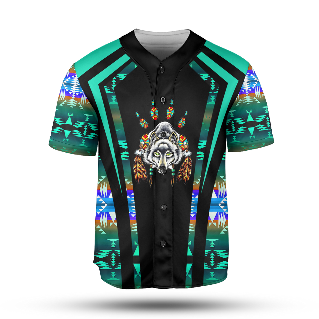 Powwow StoreBJ00025 Pattern Native Baseball Jersey