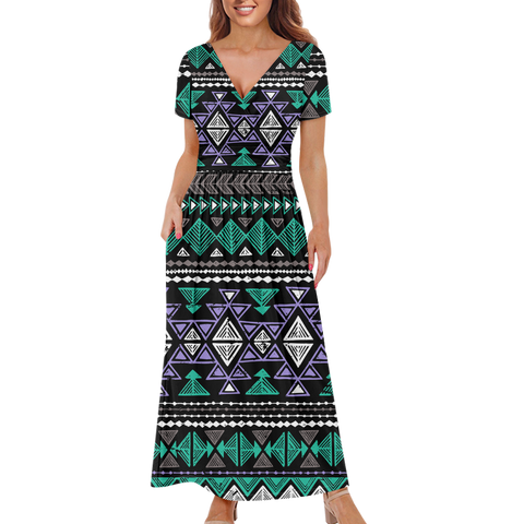 Powwow StoreGBNAT00578 Pattern Native Ladies Dress