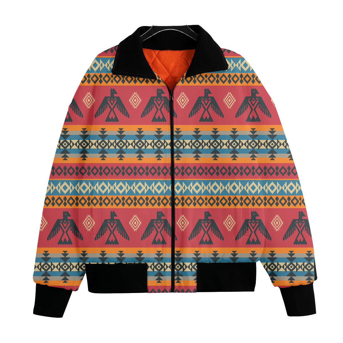 Powwow StoreGBNAT00029 Pattern Native American Unisex Knitted Fleece Lapel Outwear