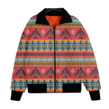 GB-NAT00029 Pattern Native American Unisex Knitted Fleece Lapel Outwear
