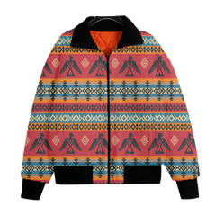 Powwow StoreGBNAT00029 Pattern Native American Unisex Knitted Fleece Lapel Outwear