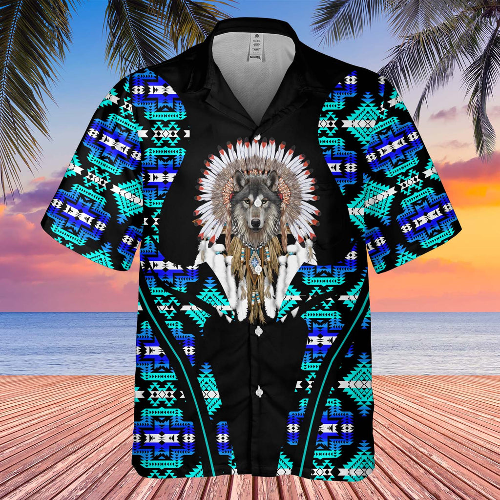 Powwow StoreGBHW000413  Tribe Design Native American Hawaiian Shirt 3D